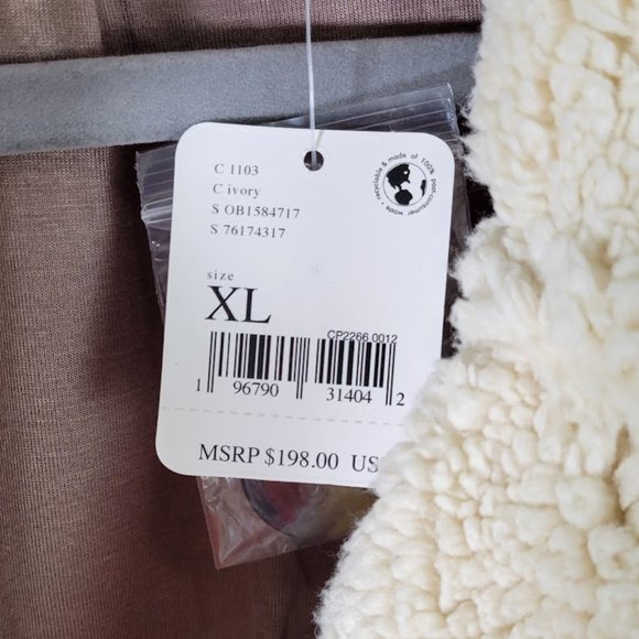 FREE PEOPLE joplin cozy sherpa jacket Sz XL  NEW - Picture 9 of 10